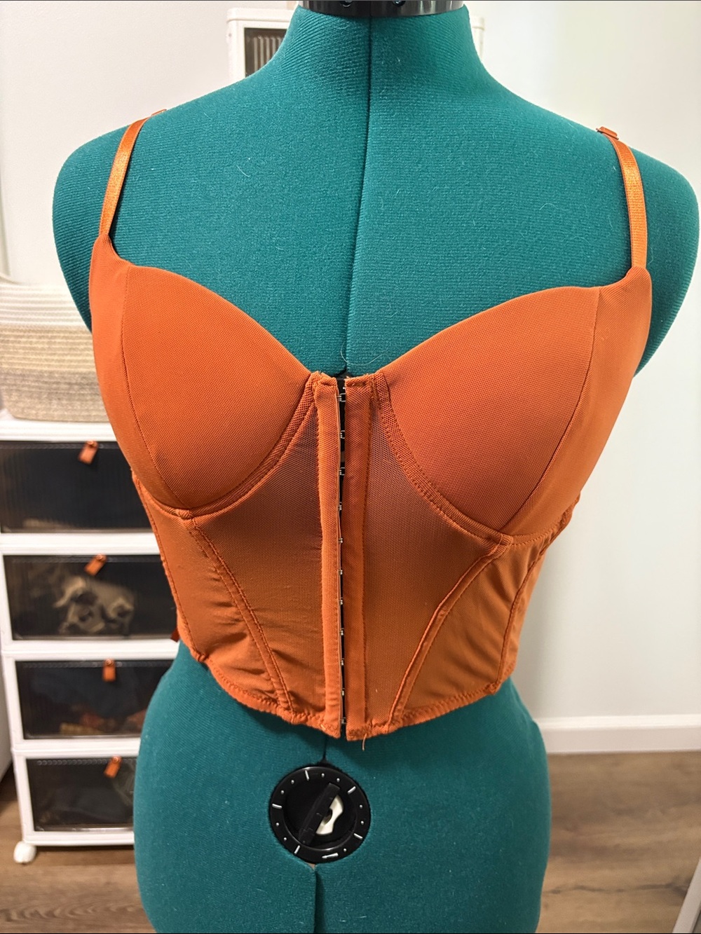 Women’s Rust Front-Hook Longline Corset Top